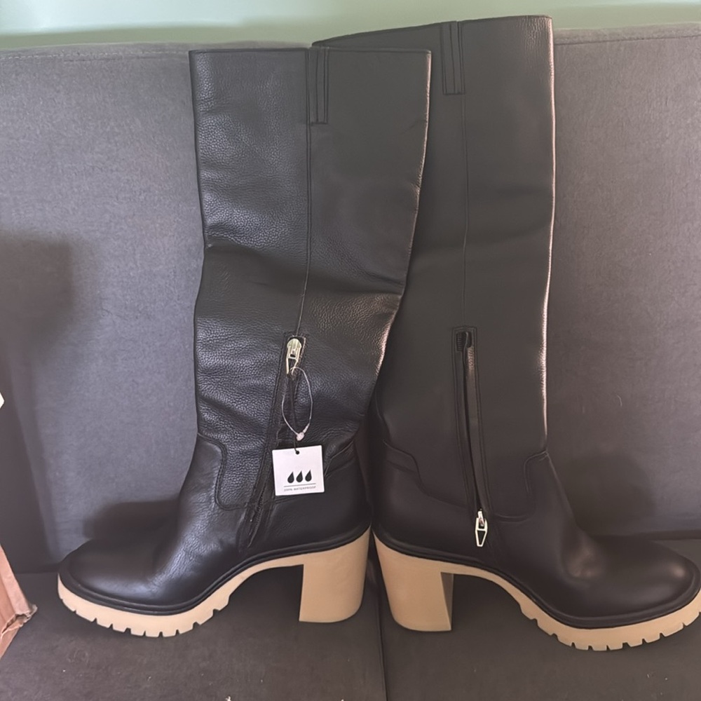 DOLCE VITA Waterproof Leather Corry H20 Lug-Platform Tall Boots Size 7.5 see - Picture 3 of 9